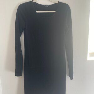 Theory Black L/S Knit Knee-Length Sweater Dress Sz S